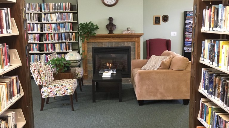 Fireplace and Books